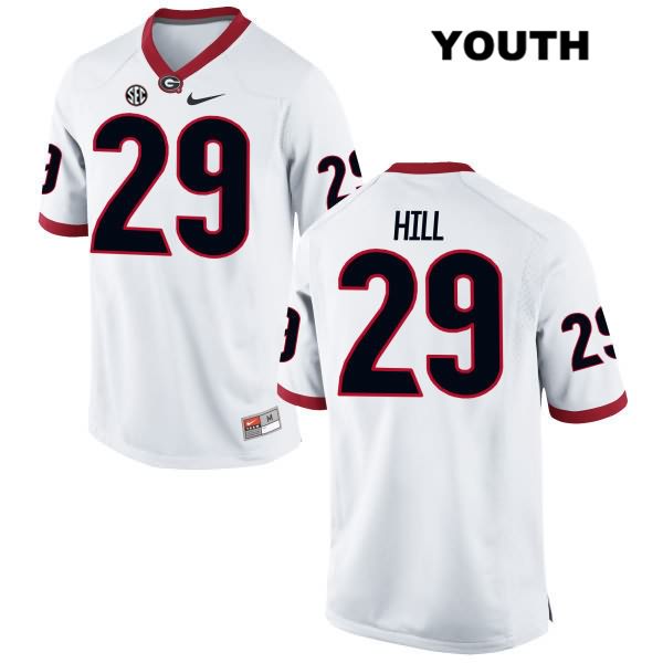 Georgia Bulldogs Youth Tim Hill #29 NCAA Authentic White Nike Stitched College Football Jersey ZMW3456DB